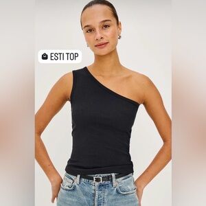 Zara Pink Asymmetric Ribbed Tank Top